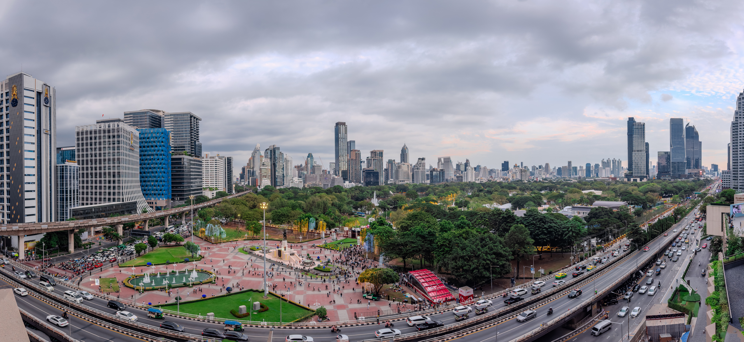 14 December 2025 View of Lumphini Park at Si Lom taken from Central Park Mall in BKK Bangkok Thai Thailand