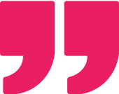 Pink quotation marks on black background.